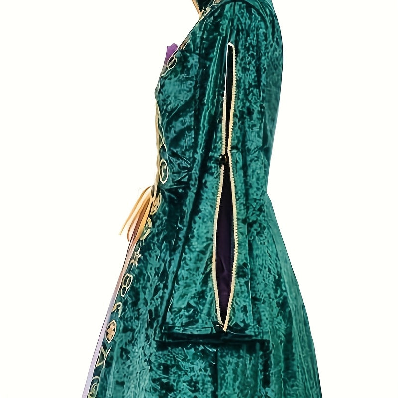 Velvet Lange Mouwen Halloween Hocus Pocus Kostuum Jurk | Maxi