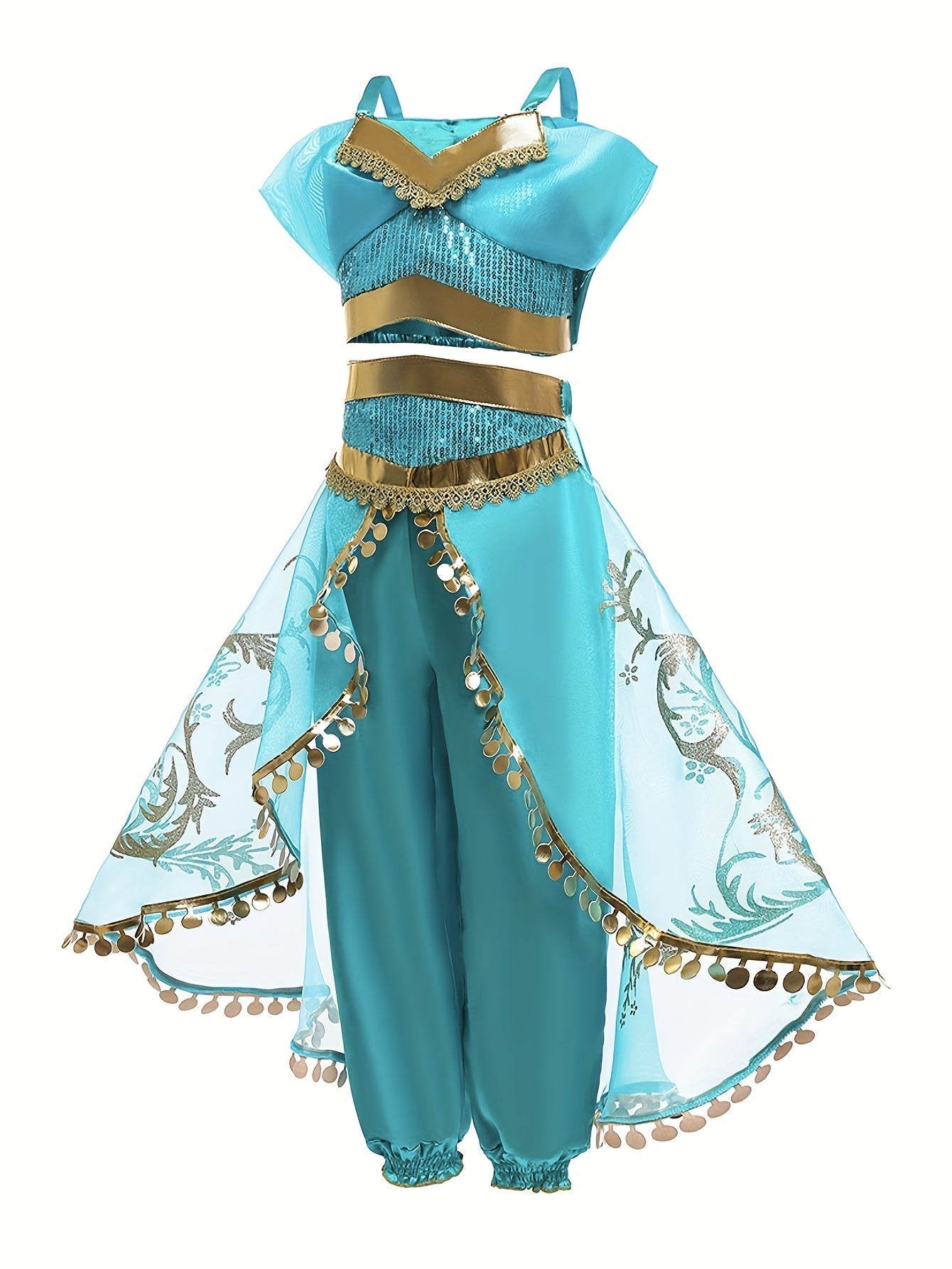 Dames Pailletten Fancy Halloween Kostuum Set | Mesh Versierd