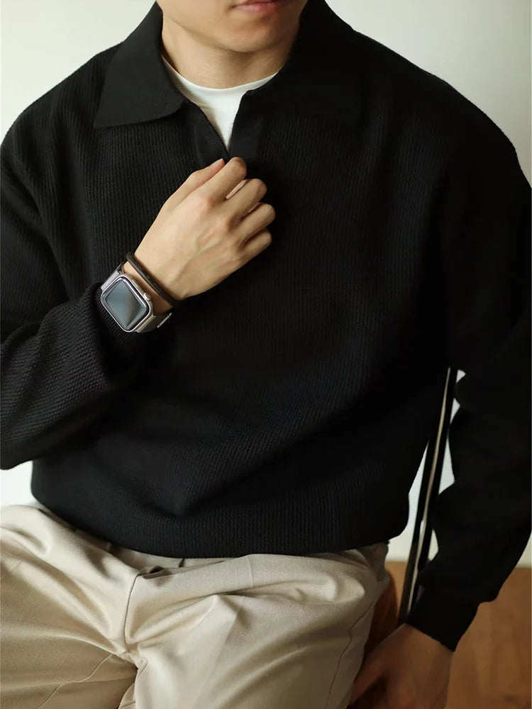 Geraffineerd gebreid poloshirt voor heren met moderne touch en klassieke elegantie | Bas