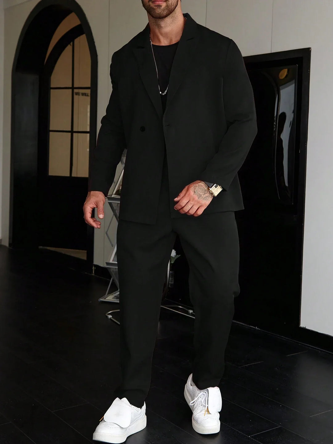 Herenpak ModernFit – 2-delig Slim Fit Pak met Spitzenrevers