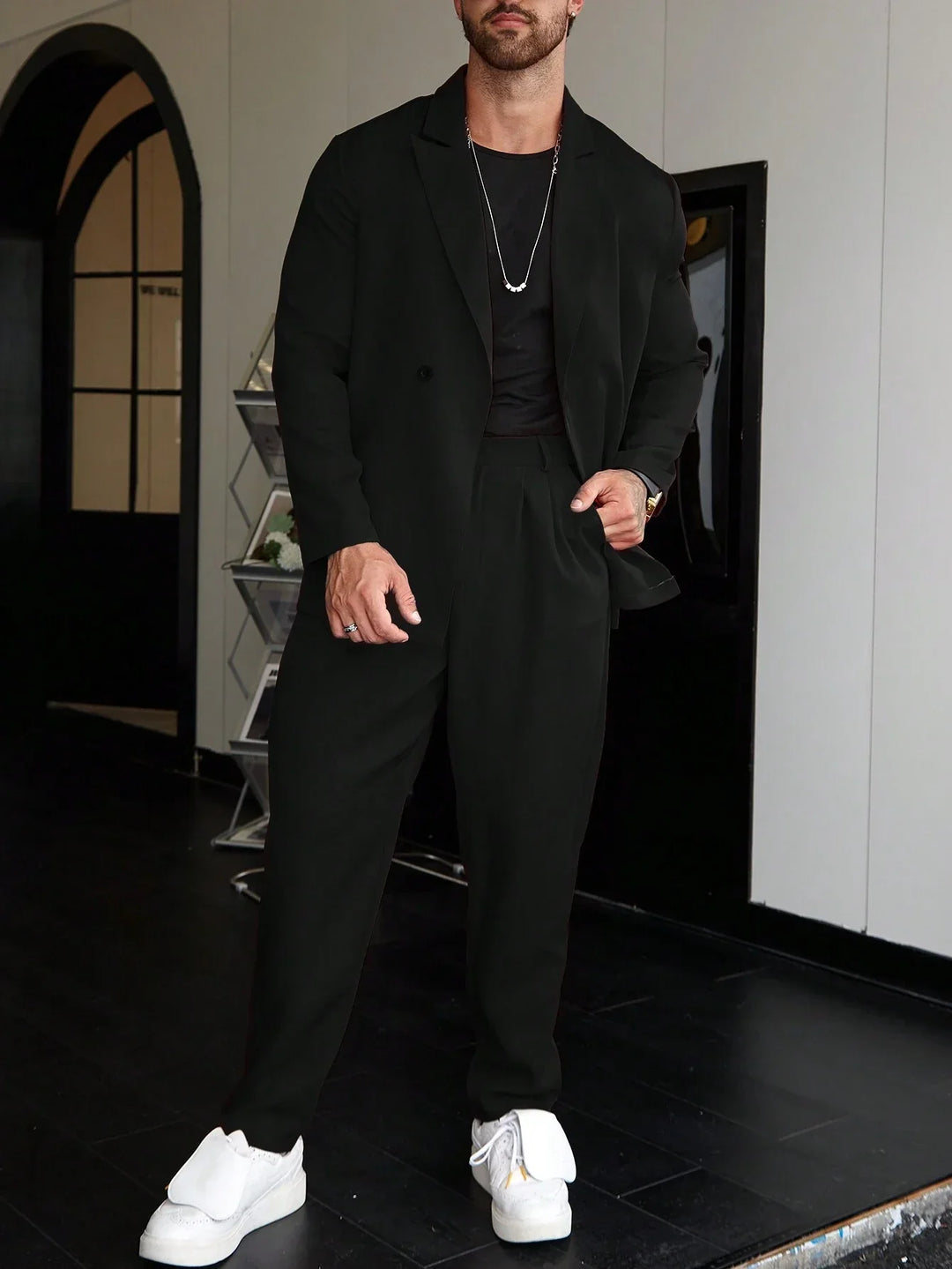 Herenpak ModernFit – 2-delig Slim Fit Pak met Spitzenrevers