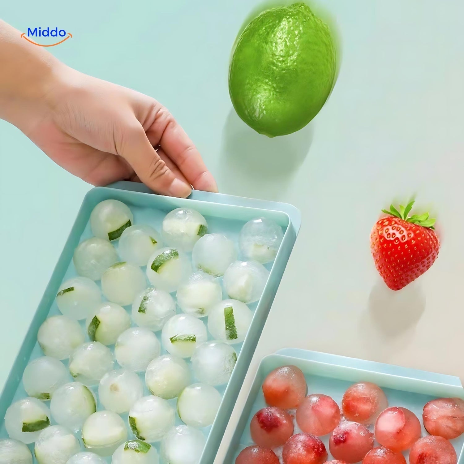 FrostSphere IJsblokjesvorm | Ruimtebesparende ijsvorm met 33 rasters voor perfecte koeling