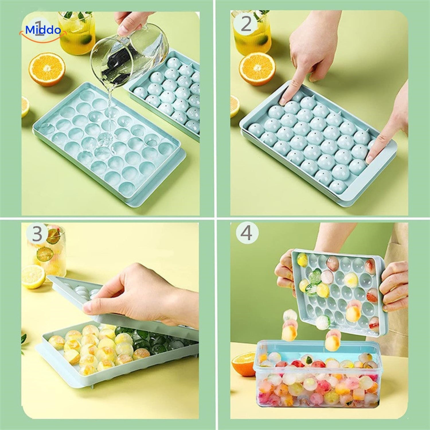 FrostSphere IJsblokjesvorm | Ruimtebesparende ijsvorm met 33 rasters voor perfecte koeling