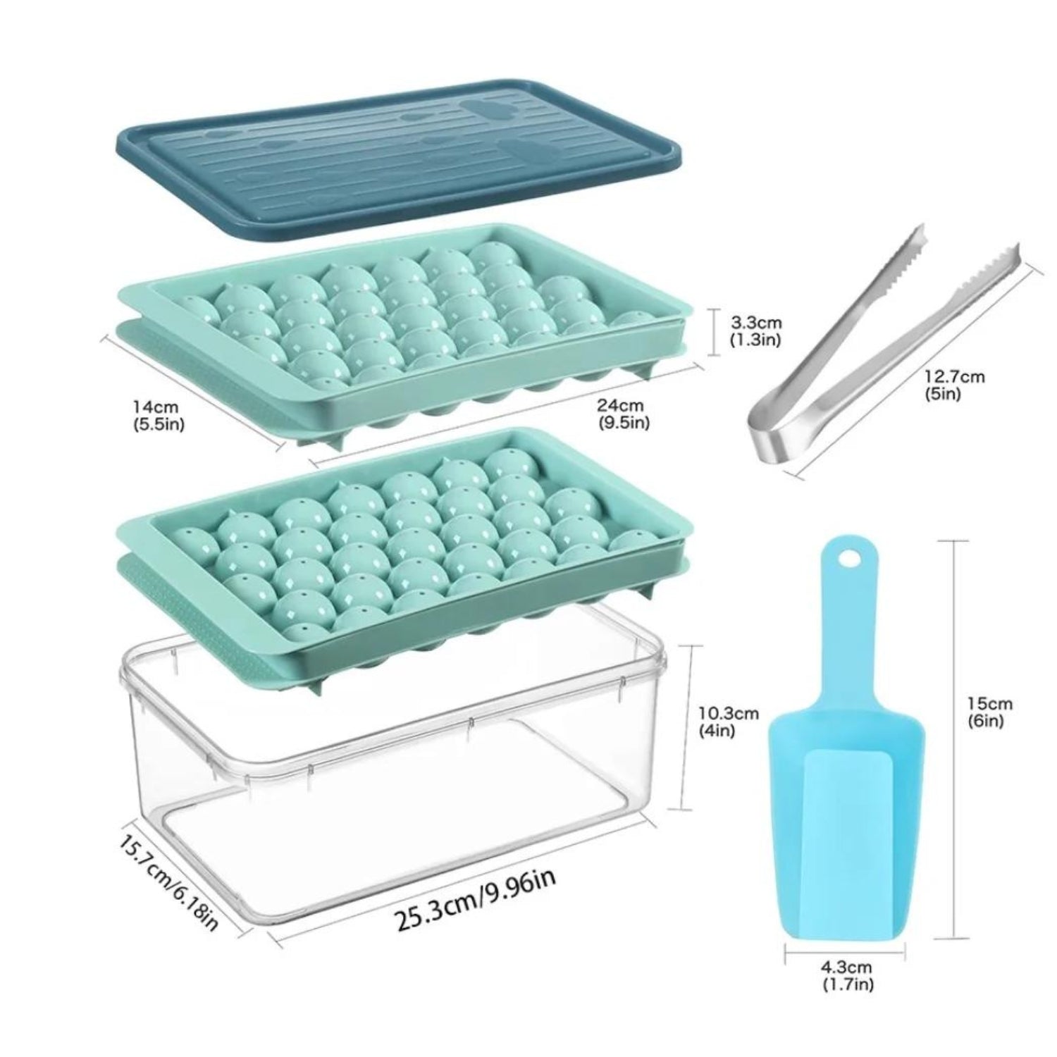 FrostSphere IJsblokjesvorm | Ruimtebesparende ijsvorm met 33 rasters voor perfecte koeling