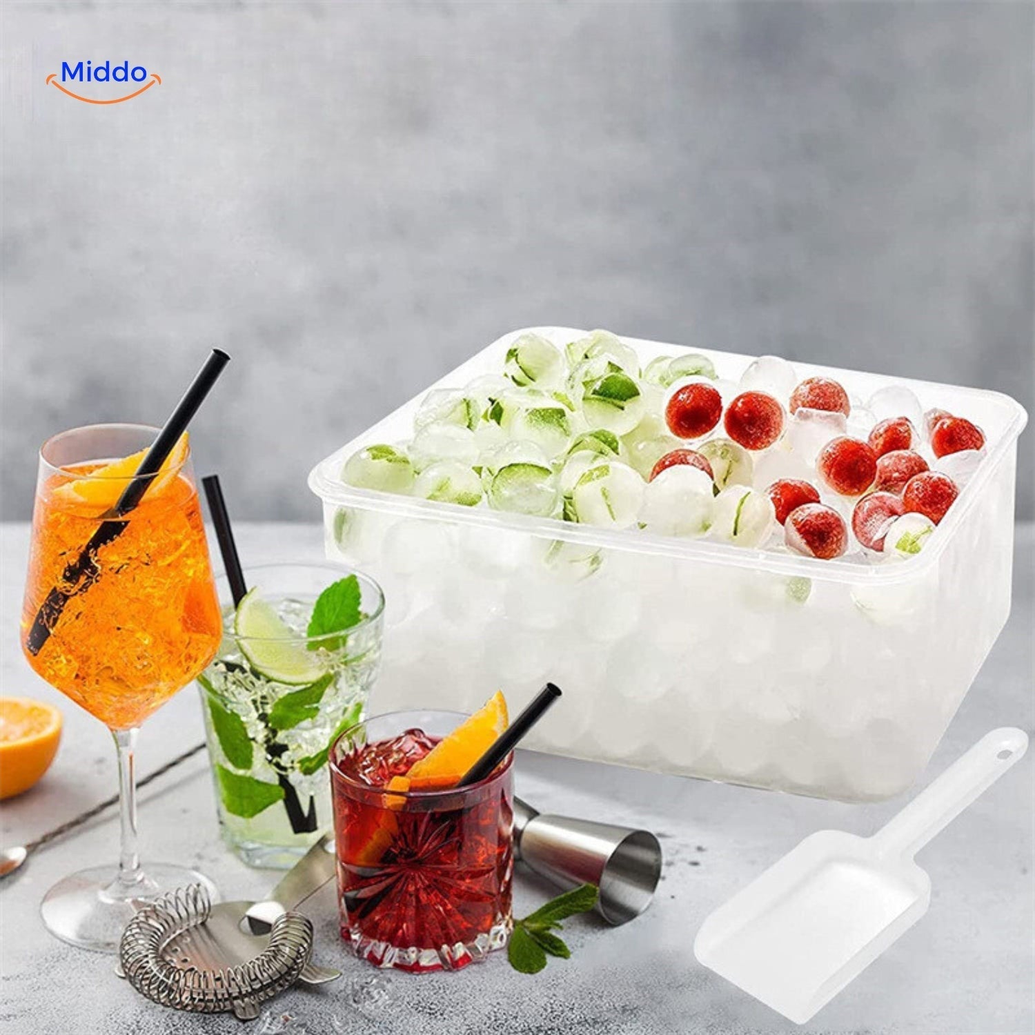 FrostSphere IJsblokjesvorm | Ruimtebesparende ijsvorm met 33 rasters voor perfecte koeling