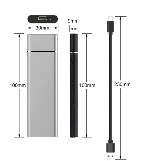 8TB Draagbare Externe Harde Schijf met Hoge Overdrachtssnelheid en Duurzaam Aluminium Behuizing