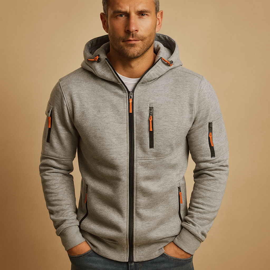 Heren Hoodie met Rits en Capuchon – Comfortabel Bram Design