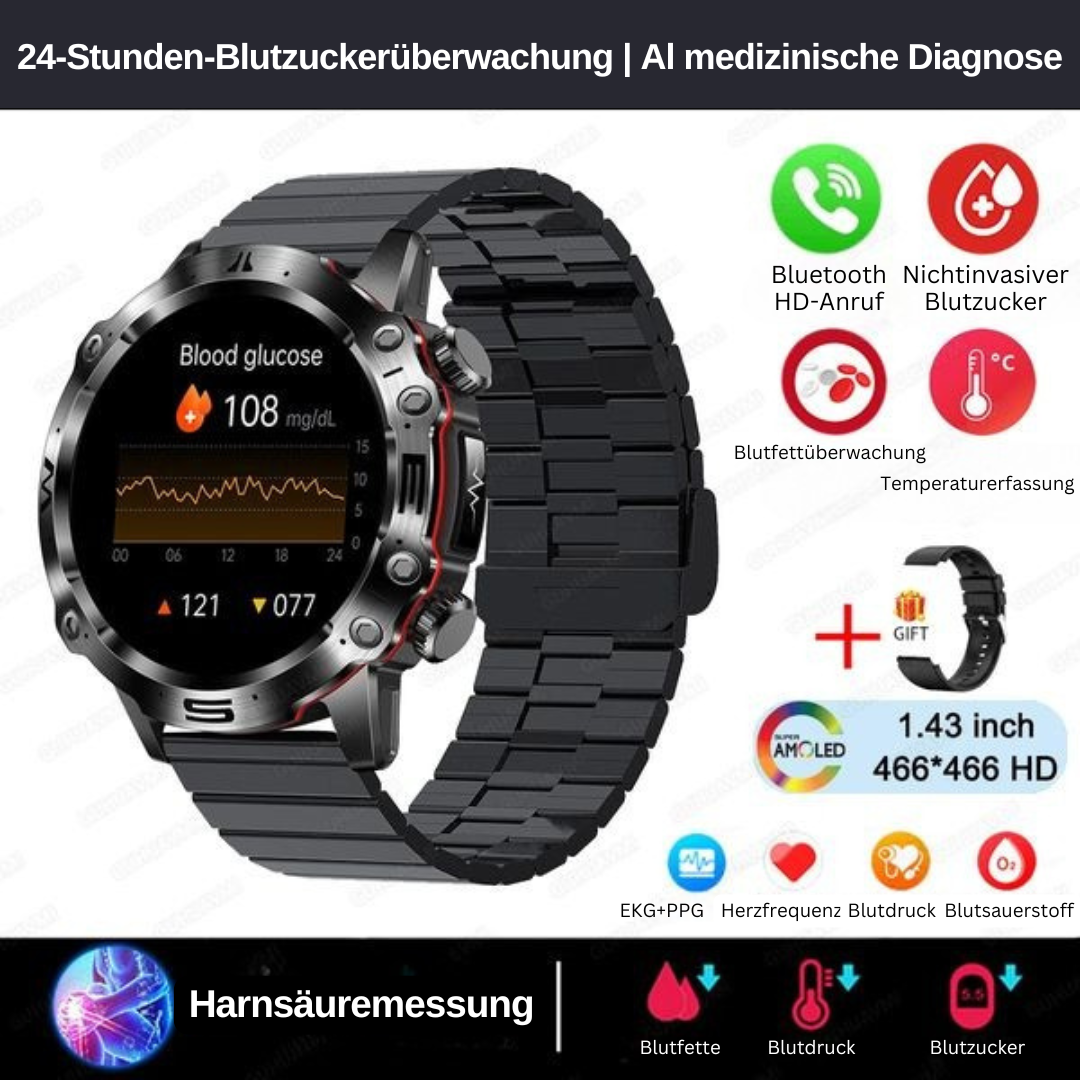 Intelligente gezondheidsmonitor met glucose- en ECG-meting - HealthPro