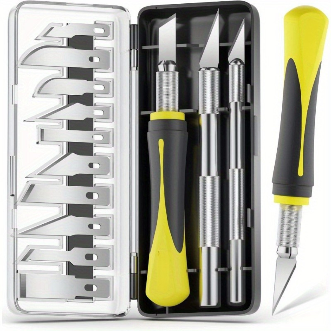 Precisie Houtsnijmes Set voor Gemakkelijk Gegraveerde Pompoenen | Scherpe Ergonomische Bladen