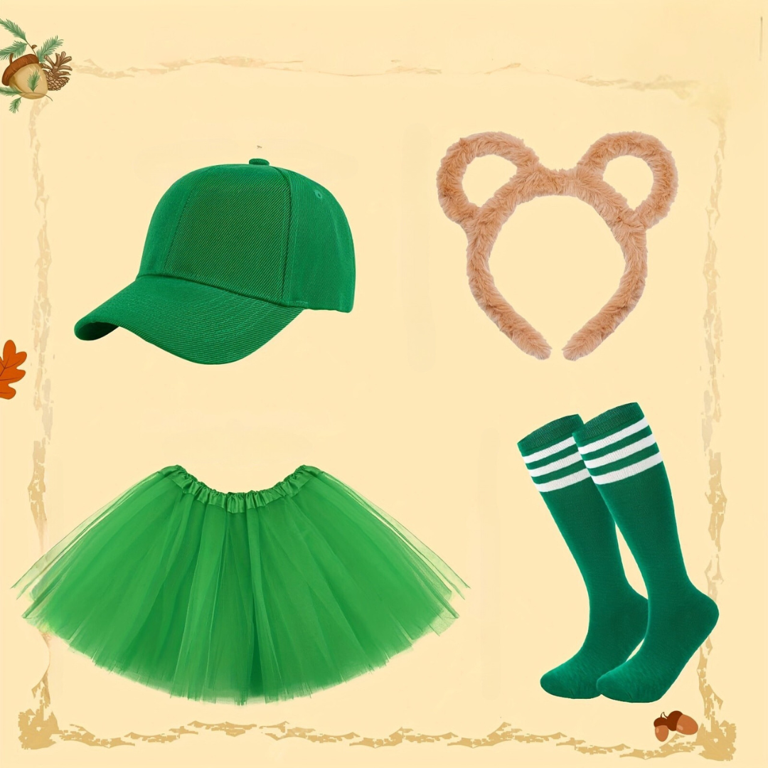 Vrouwen Halloween Chipmunk Kostuum Set | Tutu Sokken Haarband