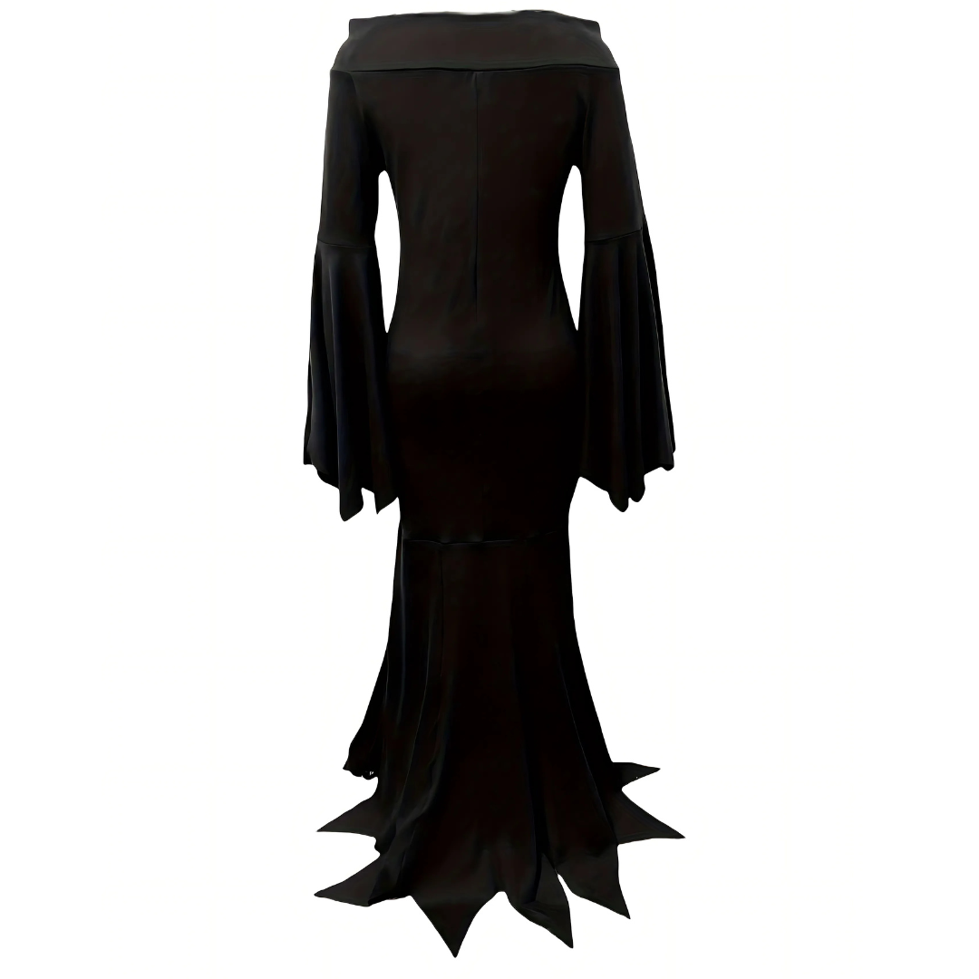 Vrouwen Gothic Off Shoulder Halloween Kostuum Jurk | Lange Mouw Maxi