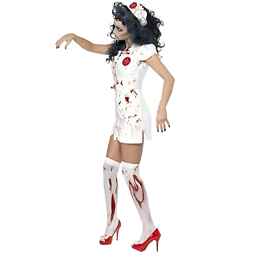 Dames Bloedige Halloween Kostuum Verpleegster Jurk | Mini