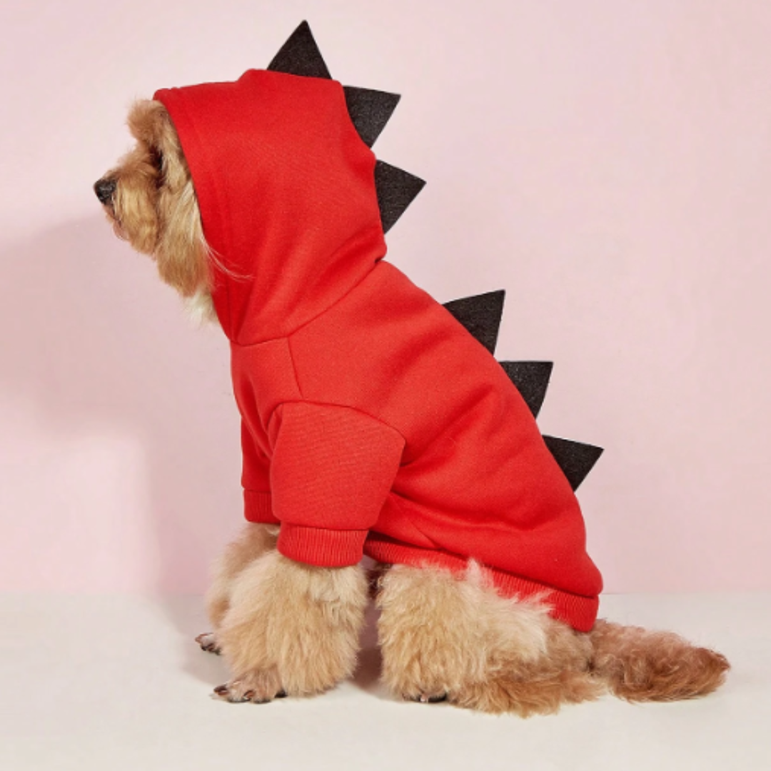 Hond Halloween Kostuum Fleece Dinosaurus Hoodie | Huisdier Outfit Warm