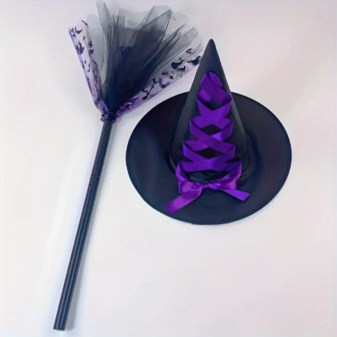 Meisjes Schattige Tulle Halloween Kostuum Set | Heks Rok Verkleedkleding