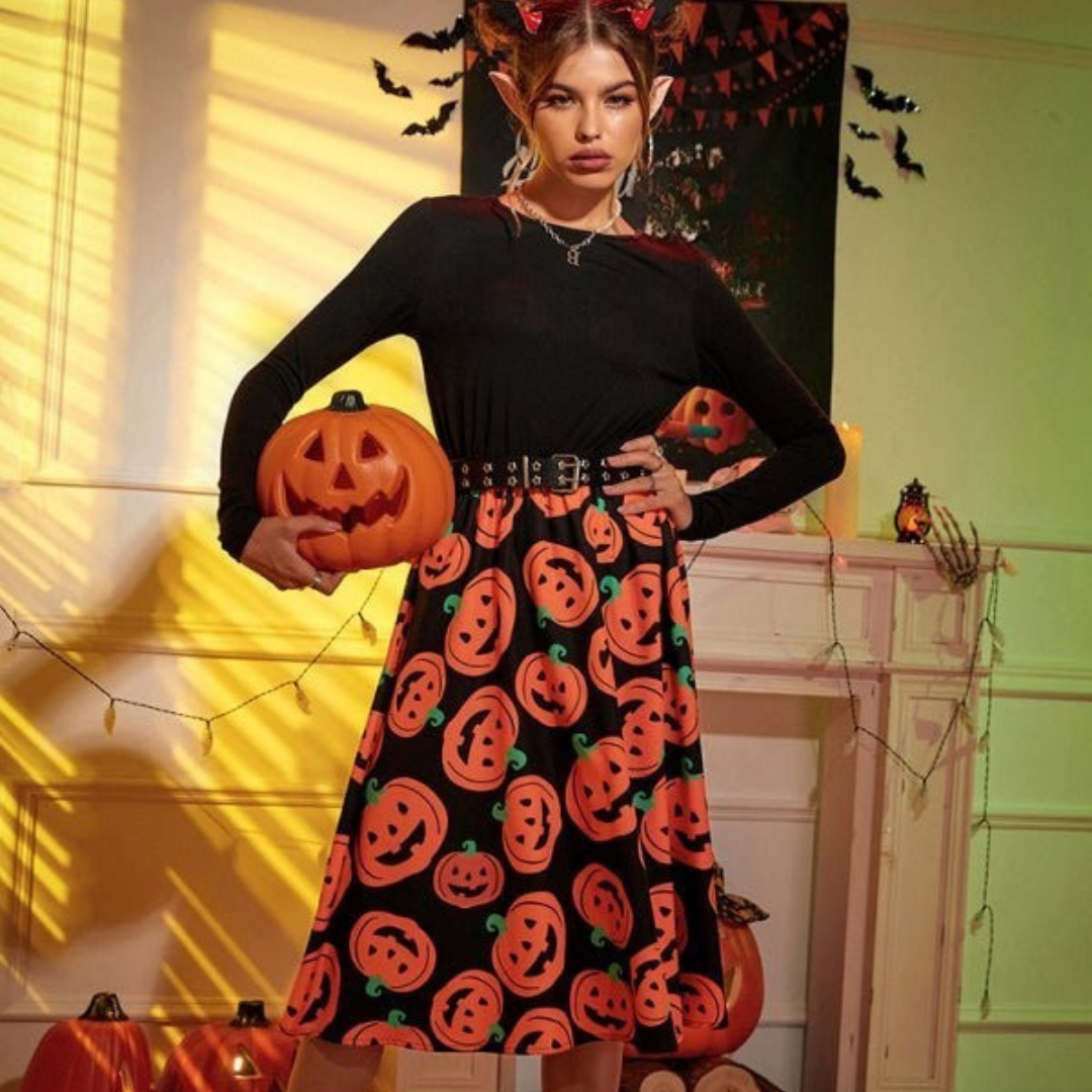 Halloween Kostuum Jurk | Lange Mouwen Midi