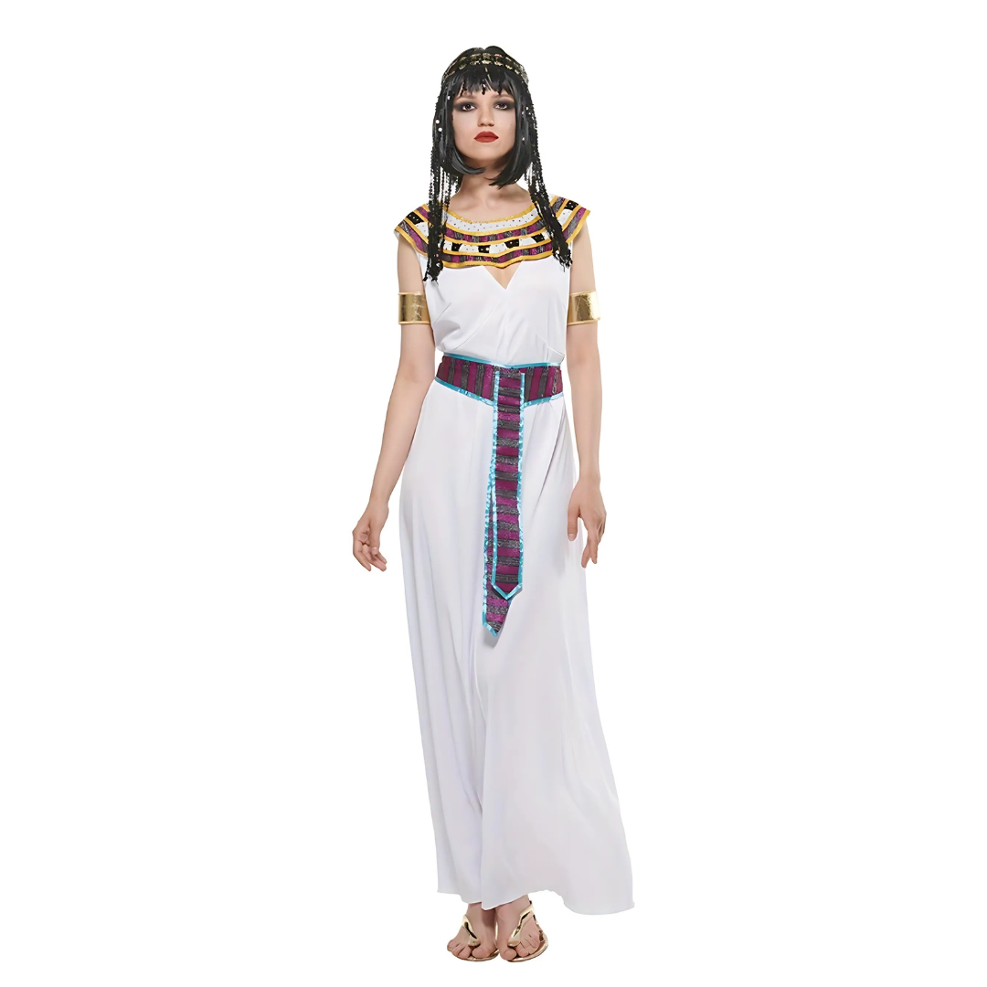 Vrouwen Cleopatra Halloween Kostuum Jurk | Koninklijke Mouwloze Maxi