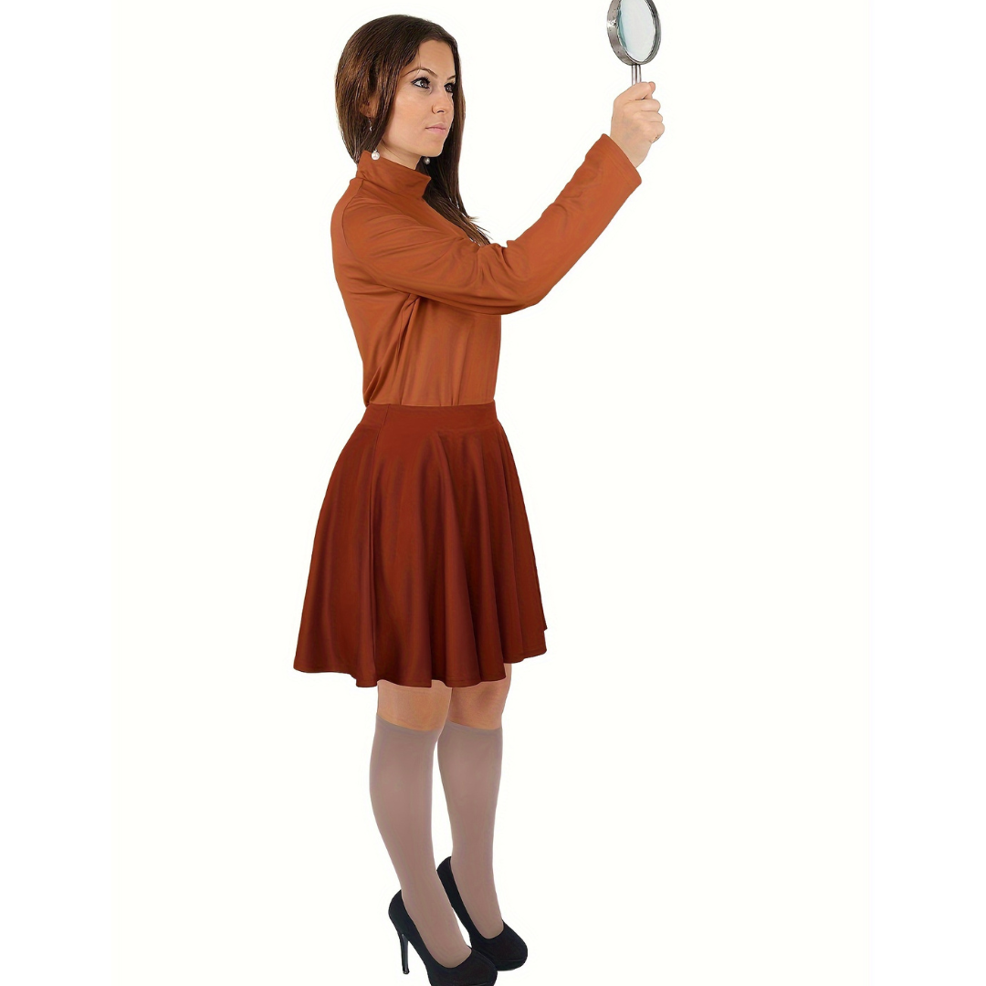 Vrouwen Cartoon Halloween Kostuum Set | Lange Mouwen Turtleneck Mini