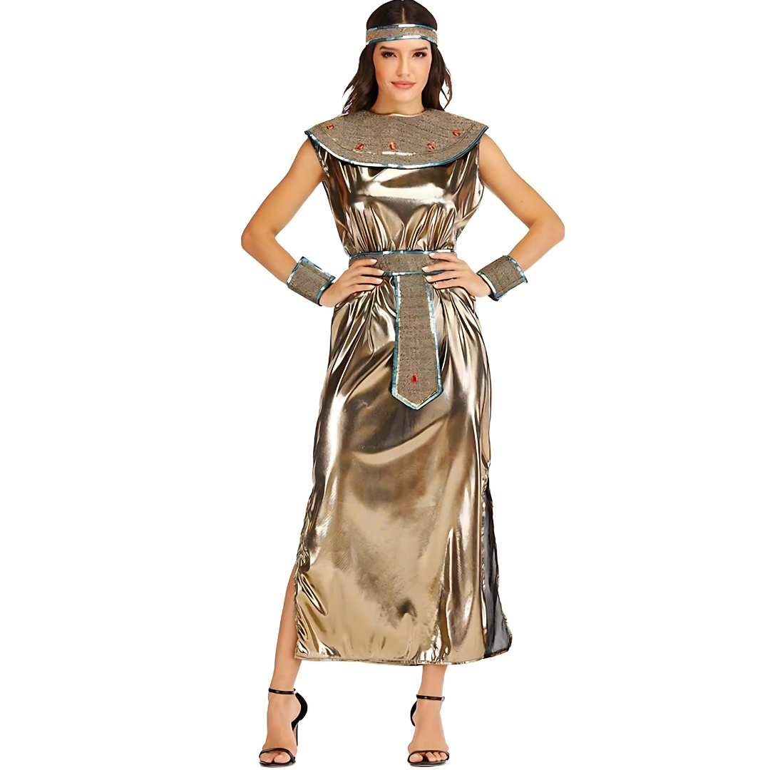 Vrouwen Elegante Cleopatra Halloween Kostuum Jurk | Maxi