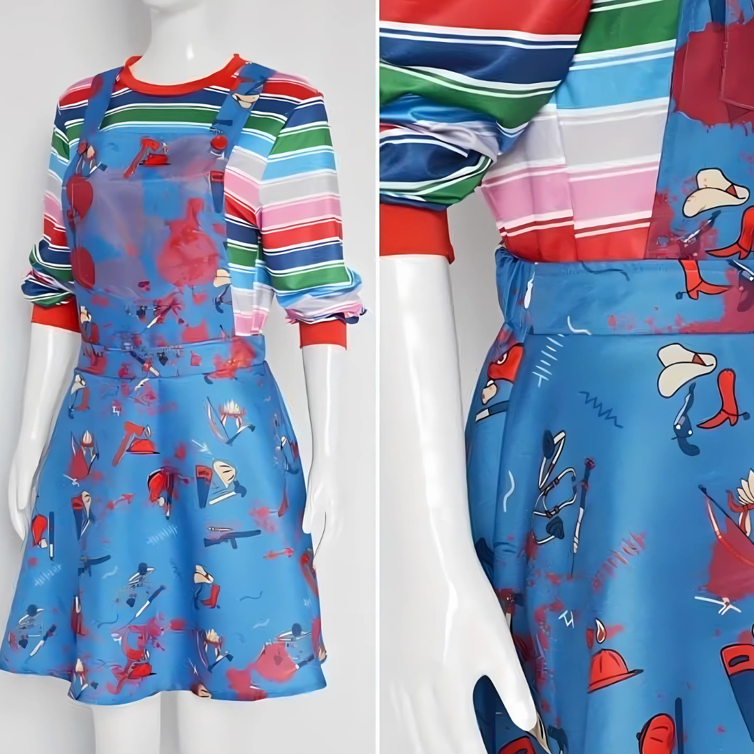 Vrouwen Eng Lange Mouwen Halloween Kostuum Jurk | Mini