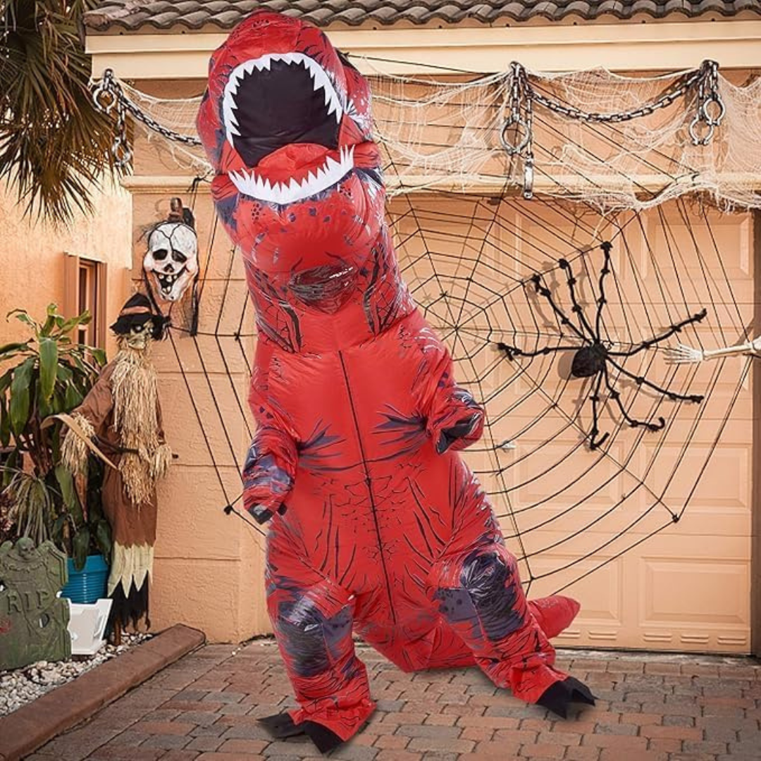 Unisex Opblaasbaar Halloween Dinosauruskostuum | Gigantische Volledige Jumpsuit