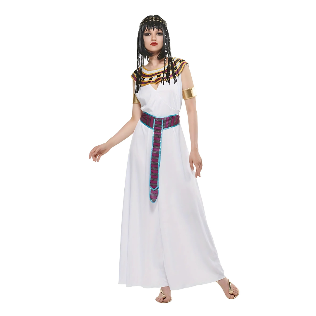 Vrouwen Cleopatra Halloween Kostuum Jurk | Koninklijke Mouwloze Maxi