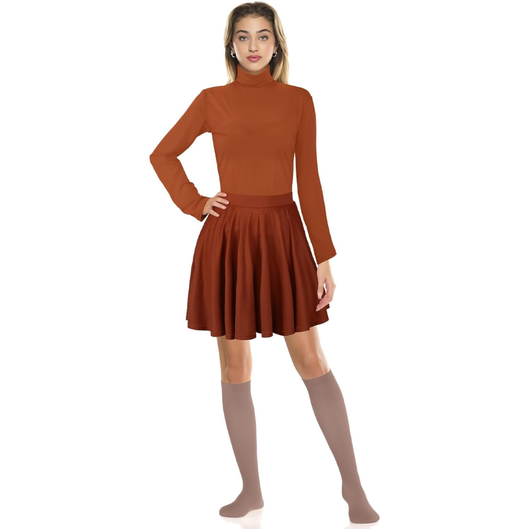 Vrouwen Cartoon Halloween Kostuum Set | Lange Mouwen Turtleneck Mini