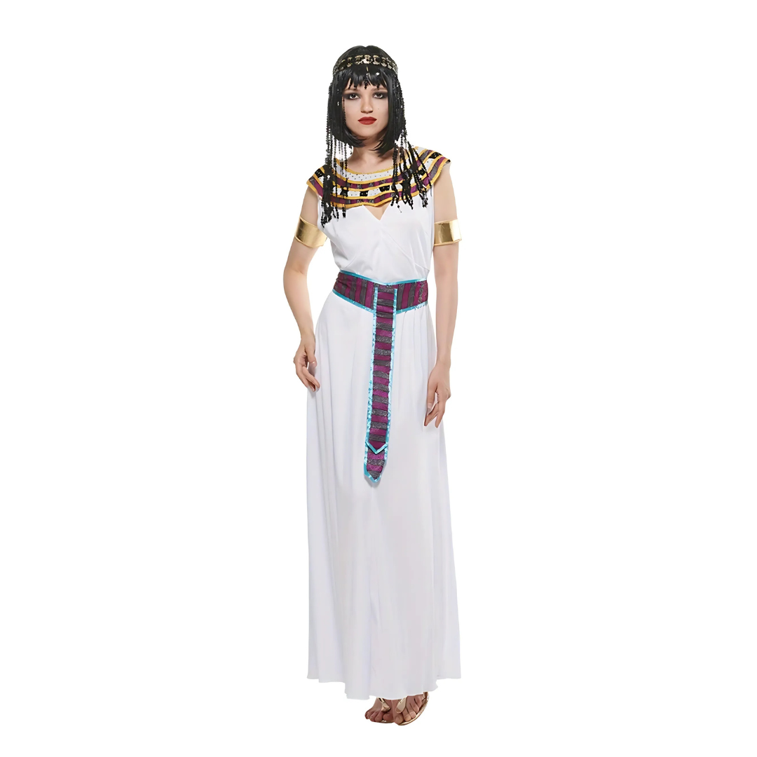 Vrouwen Cleopatra Halloween Kostuum Jurk | Koninklijke Mouwloze Maxi