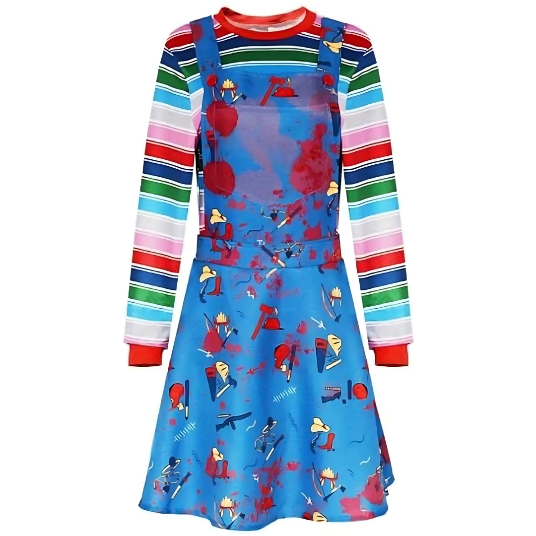 Vrouwen Eng Lange Mouwen Halloween Kostuum Jurk | Mini