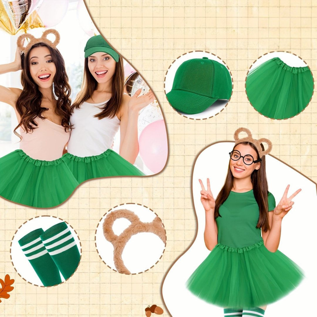 Vrouwen Halloween Chipmunk Kostuum Set | Tutu Sokken Haarband