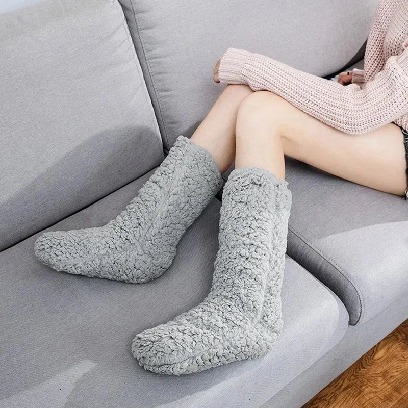 Fluffy Thermo Lounge Sokken – Zachte Warme Pluche Huissokken voor Wintercomfort