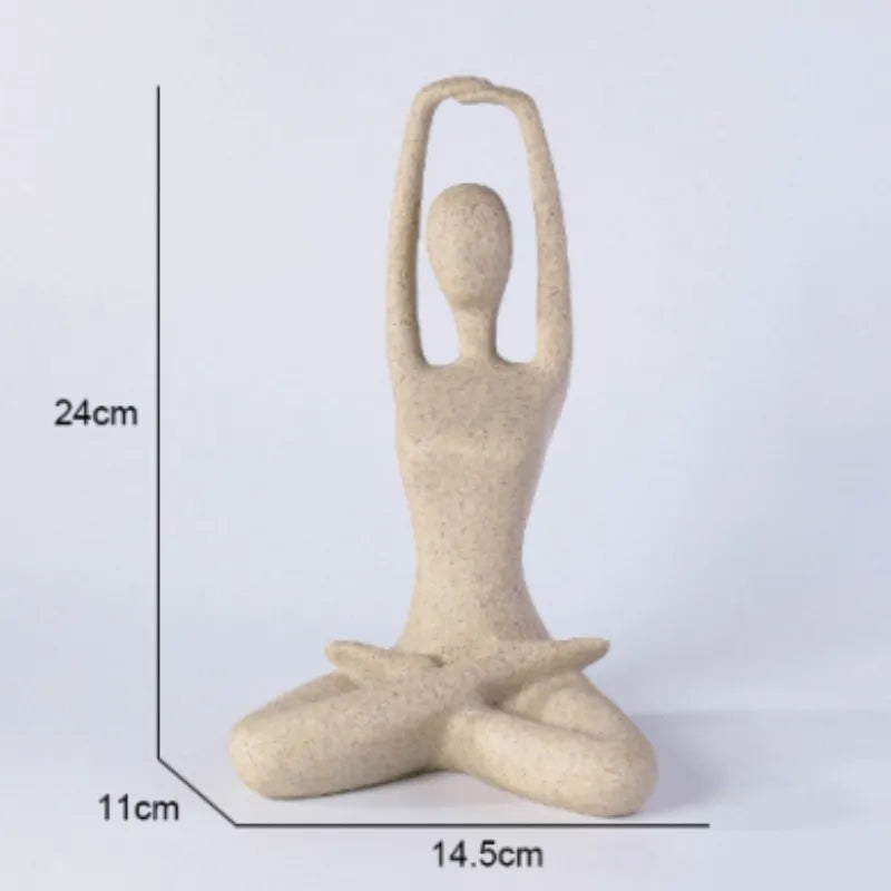 ZenJoy Vrouw in Yoga Standbeeld – Moderne Binnenhuisdecoratie van Resin