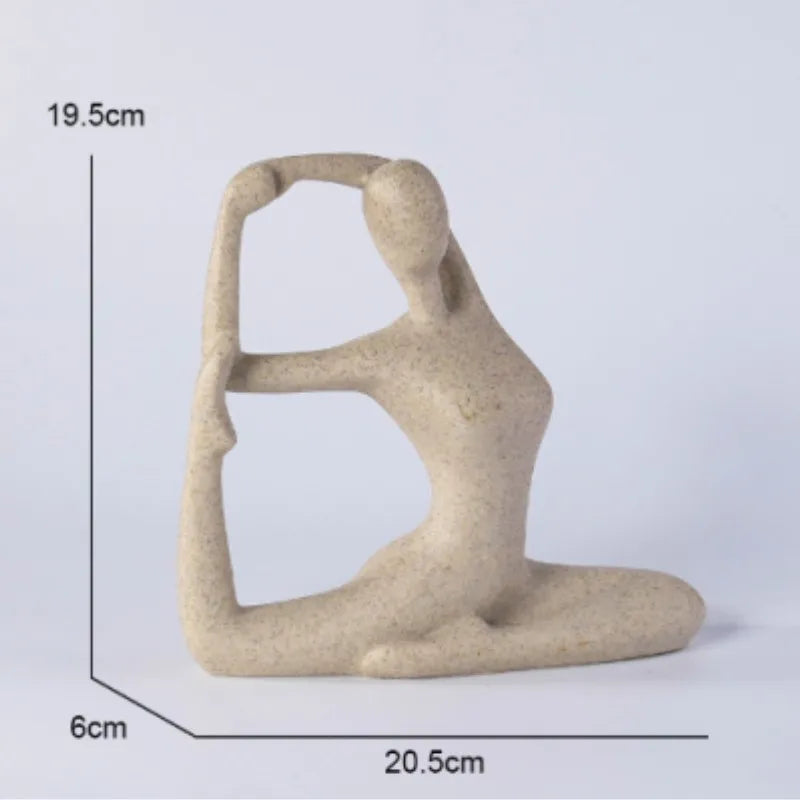 ZenJoy Vrouw in Yoga Standbeeld – Moderne Binnenhuisdecoratie van Resin