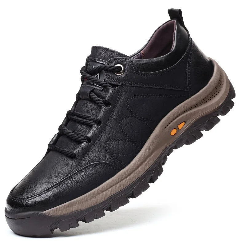 StepSure Heren Leren Schoenen – Waterdichte Comfortschoenen met Antislip Zool