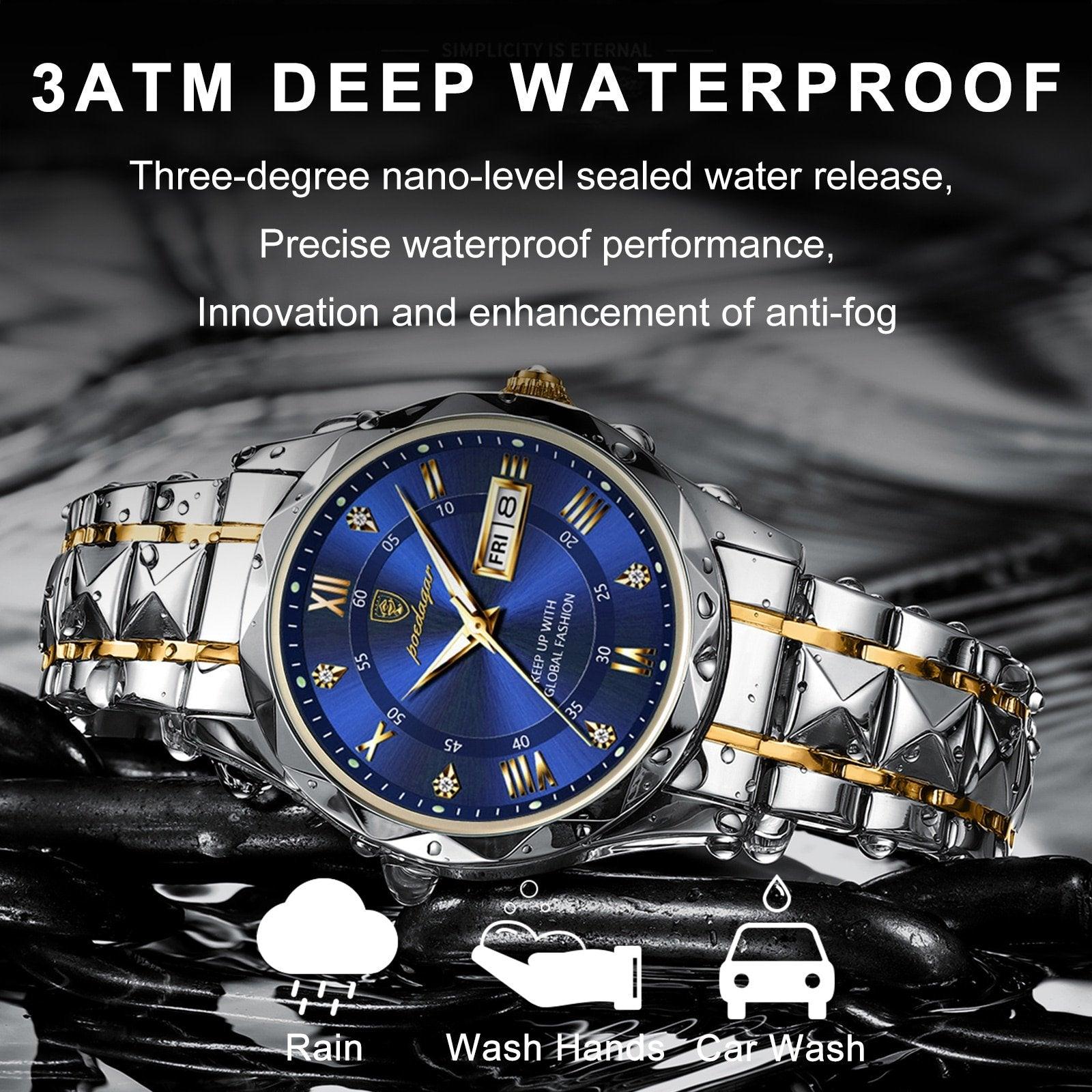Luxueuze Waterdichte Heren Horloge – Stijlvol RVS Tijdstuk met Nauwkeurige Quartz Beweging