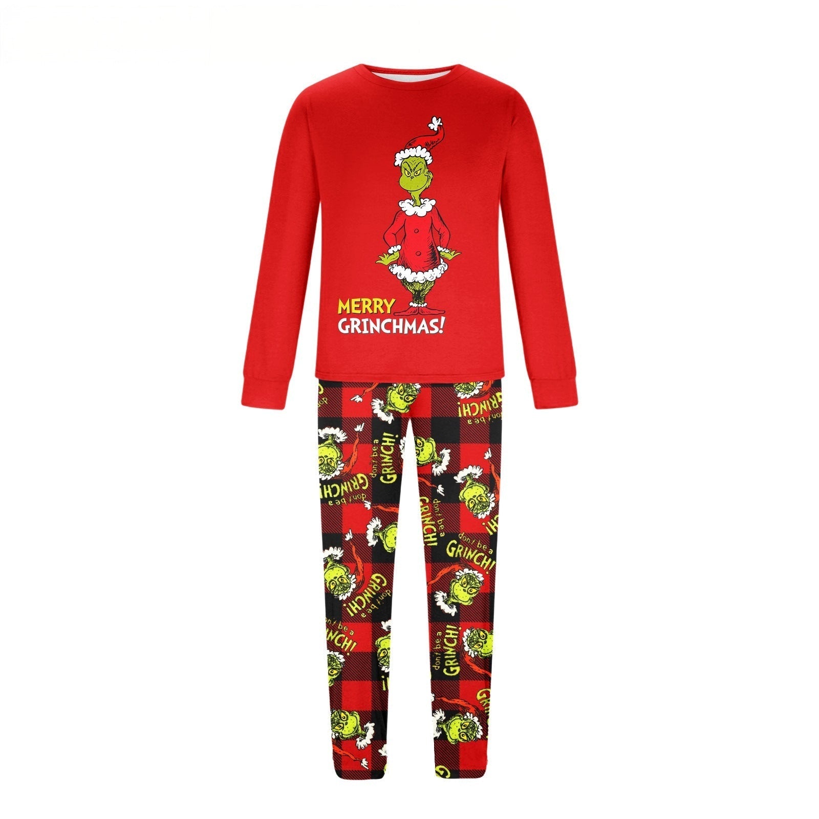Rode Grinch Print Passende Familie Kerst Pyjama's
