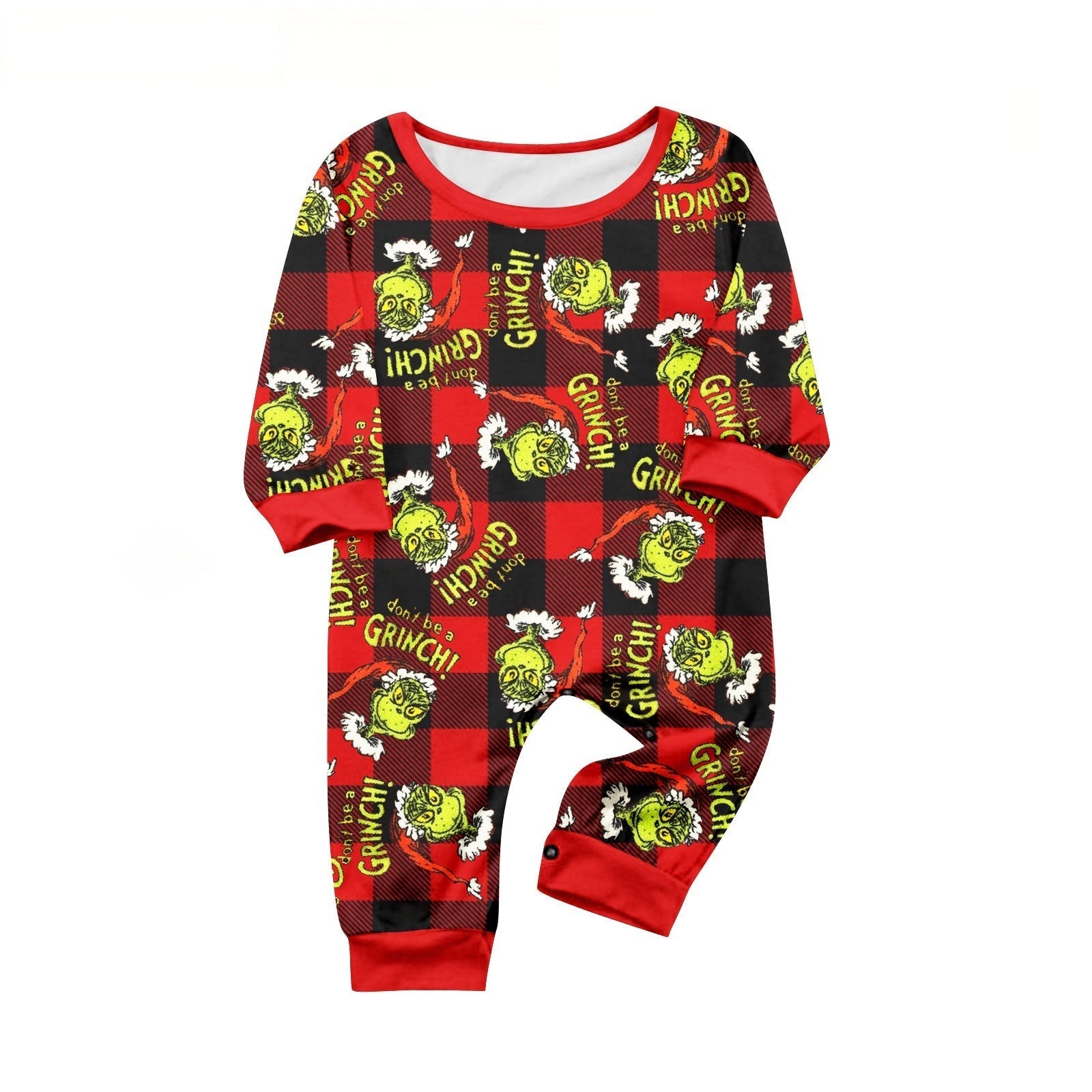 Rode Grinch Print Passende Familie Kerst Pyjama's