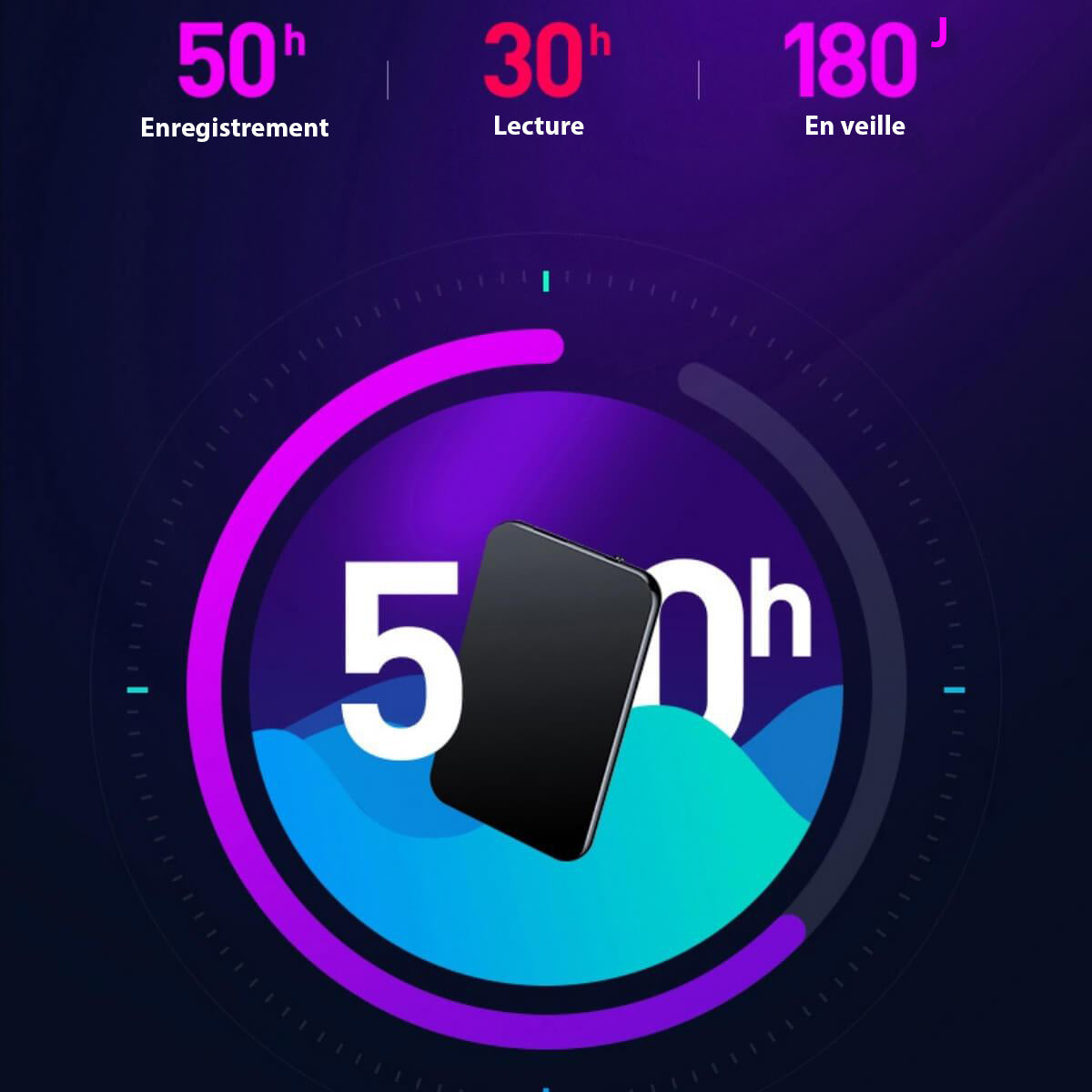 Mini Professionele Spion Microfoon Recorder – Ultra-Dun Ontwerp, 50 Uur Batterijduur, Hoge Kwaliteit Geluid voor Discrete Audio-opname