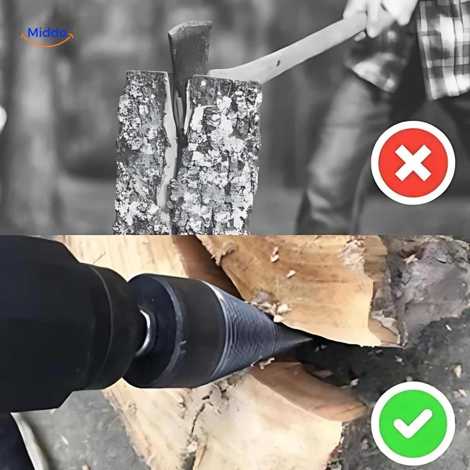 SplitMaster Spaltboormachine | Efficiënt houtsplitsen zonder bijl voor moeiteloos werken