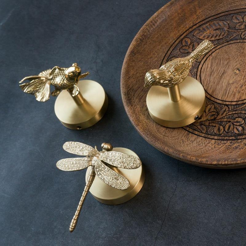 Gouden Messing Wandhaken – Handgemaakte Dierontwerpen voor Stijlvolle Wanddecoratie