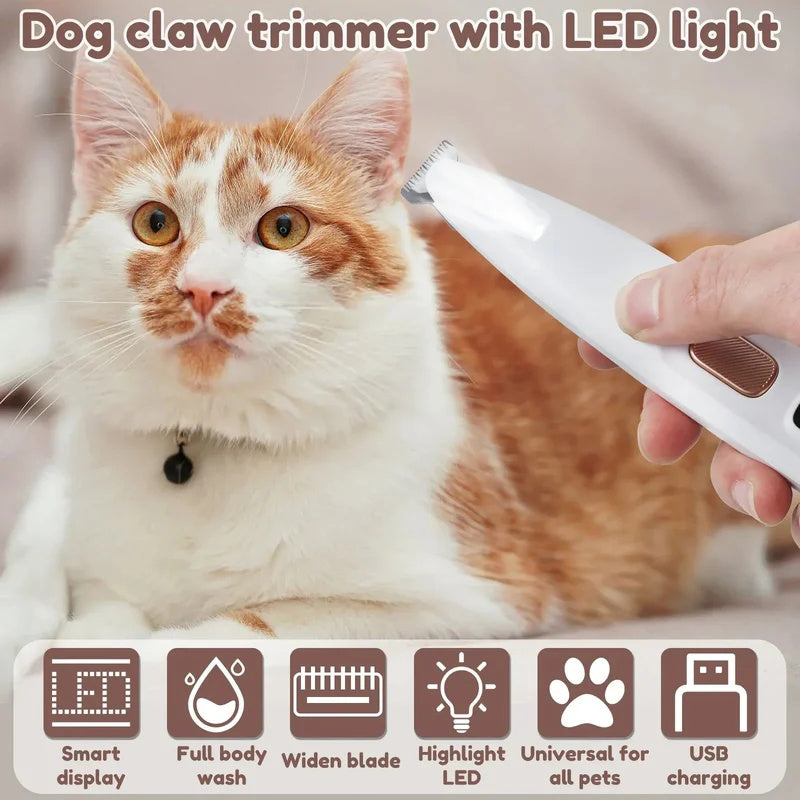 Hondentrimmer met LED-lampje | Volledig waterdichte tondeuse voor dierenhaar