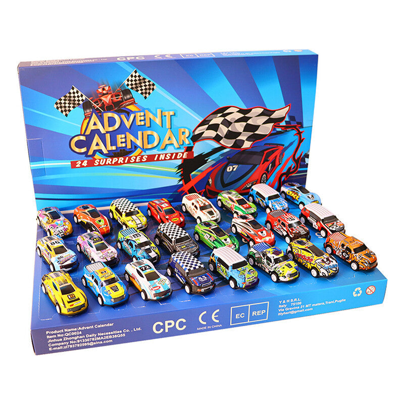 RaceJoy Advent Countdown Kalender | 24-dagen feestelijke aftelling met raceauto's voor kinderen