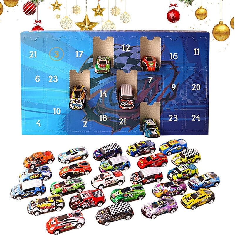 RaceJoy Advent Countdown Kalender | 24-dagen feestelijke aftelling met raceauto's voor kinderen