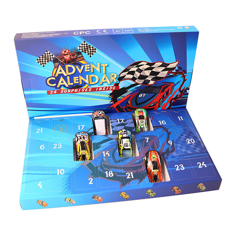 RaceJoy Advent Countdown Kalender | 24-dagen feestelijke aftelling met raceauto's voor kinderen