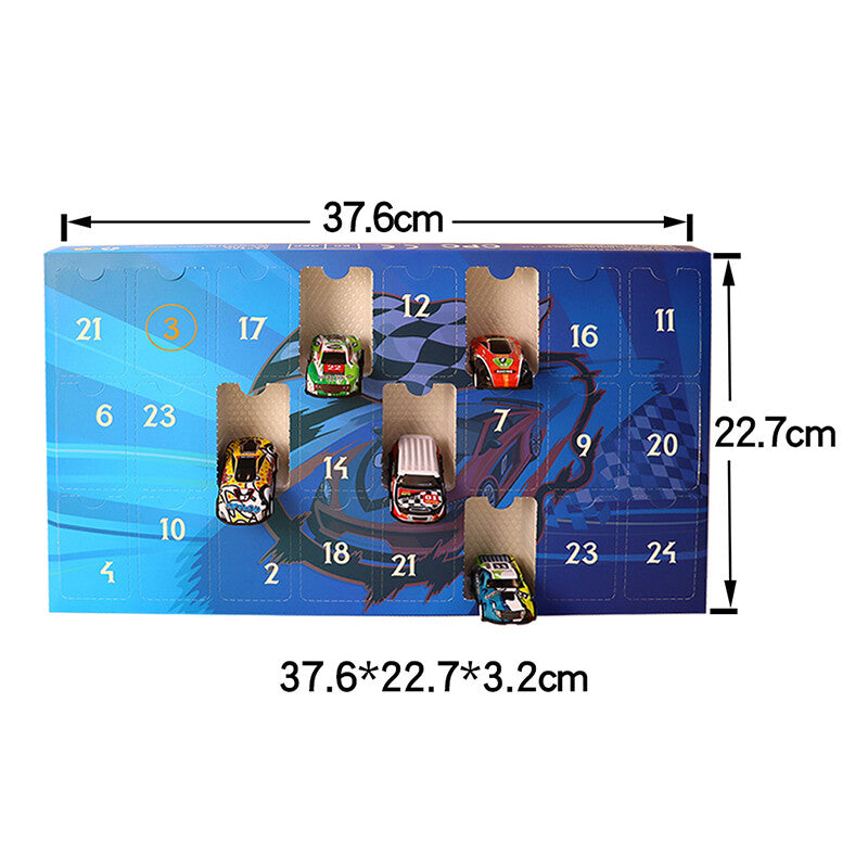 RaceJoy Advent Countdown Kalender | 24-dagen feestelijke aftelling met raceauto's voor kinderen