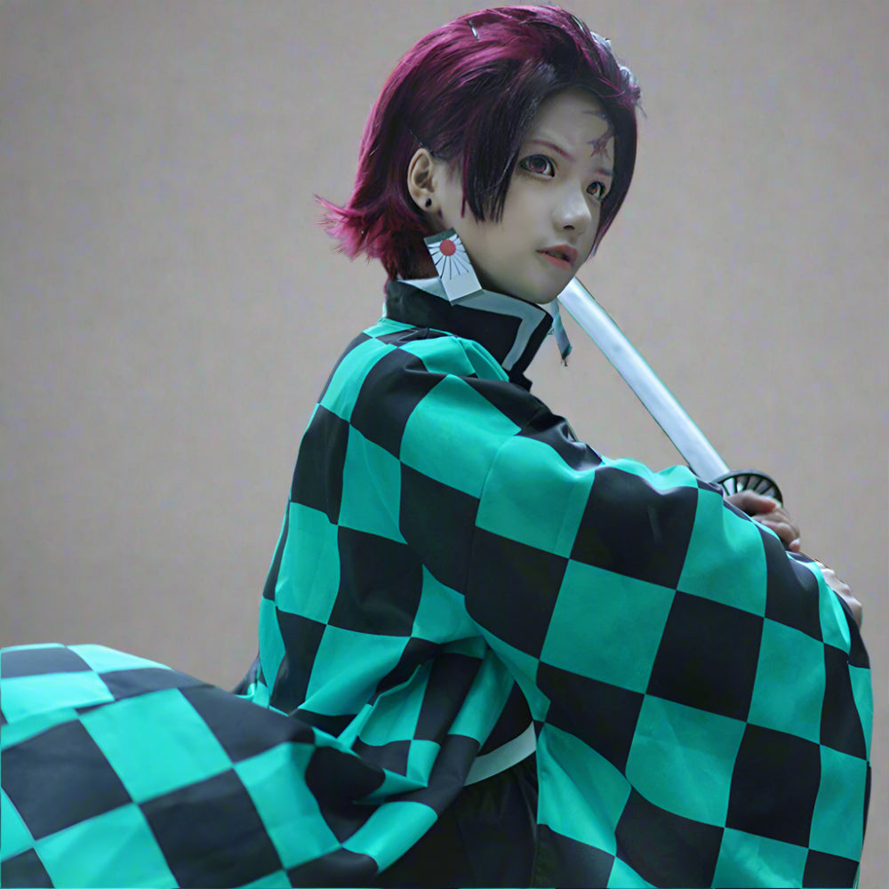 Halloween Kostuum Groene Geruite Kimono Set