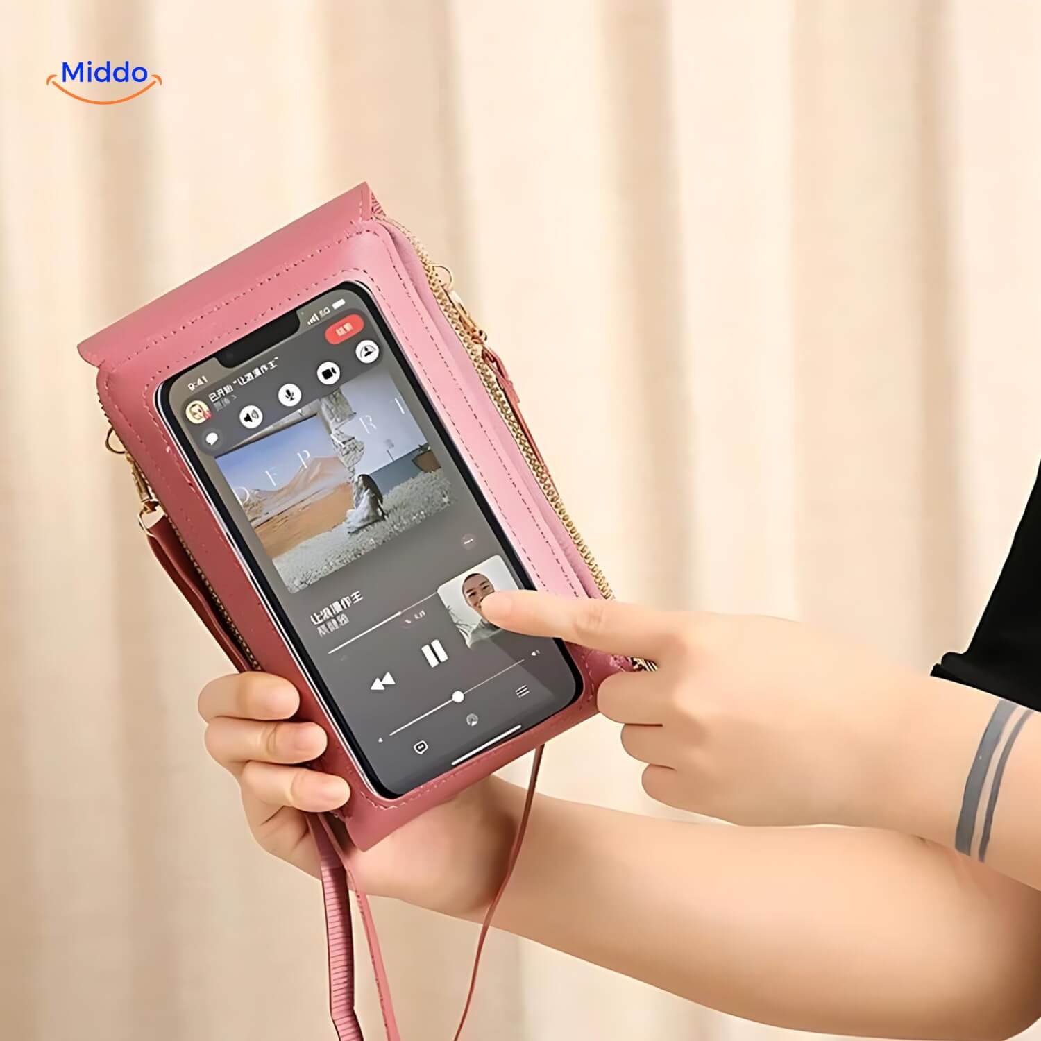 TouchScreenPro Tas | Compacte Schoudertas met Innovatieve Touchscreen Achterkant