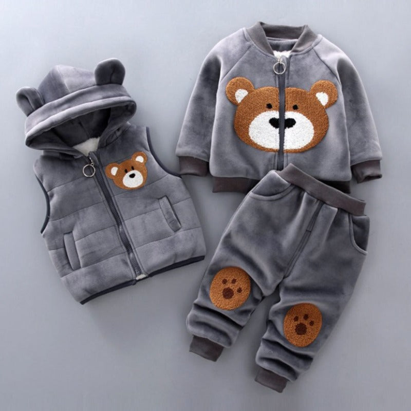 TeddyKids WinterSet CosyBear – 3-delig warm kinderoutfit met capuchon en oren
