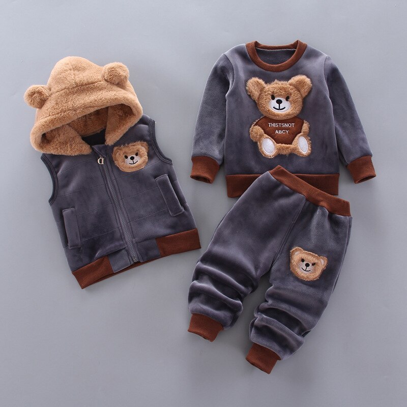 TeddyKids WinterSet CosyBear – 3-delig warm kinderoutfit met capuchon en oren