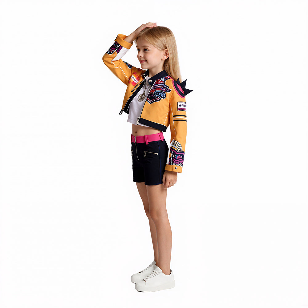Meisjes Futuristisch Halloween Kostuum Crop Jacket Lange Mouwen