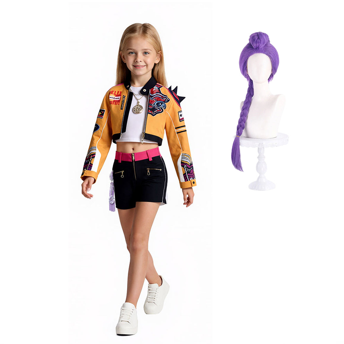 Meisjes Futuristisch Halloween Kostuum Crop Jacket Lange Mouwen